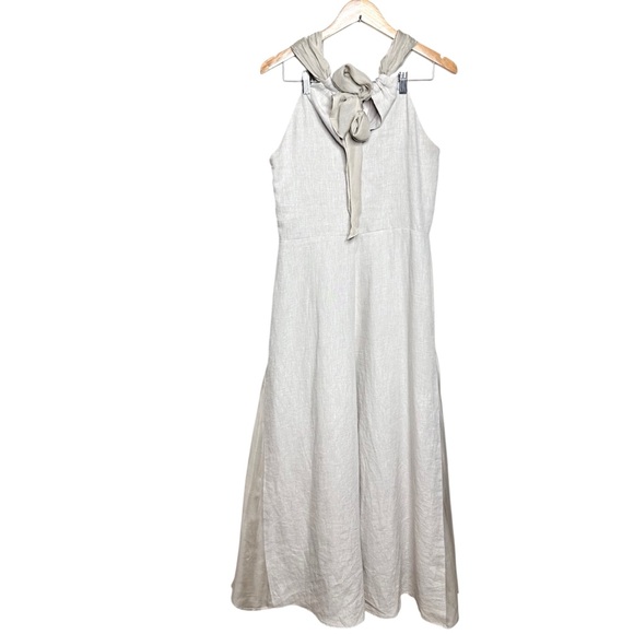 Soft Surroundings Allegory Linen & Silk Maxi Dress Natural Tan Small - Picture 7 of 16